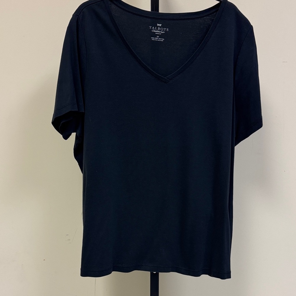 Talbots Classic Black Short Sleeve Tee